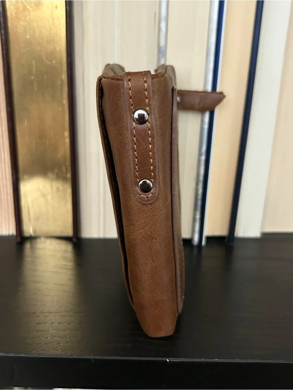 Brown Leather Men's Bifold Zip Wallet